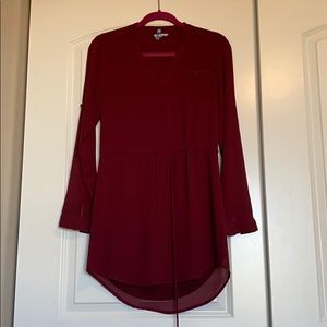 Naked Zebra Red Burgundy Dress